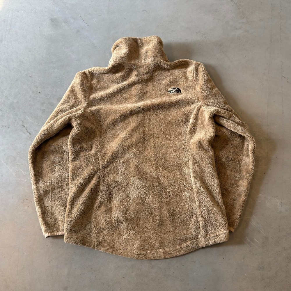 The north face women's outmeal colored fuzzy zip up fleece - Picture 3 of 5